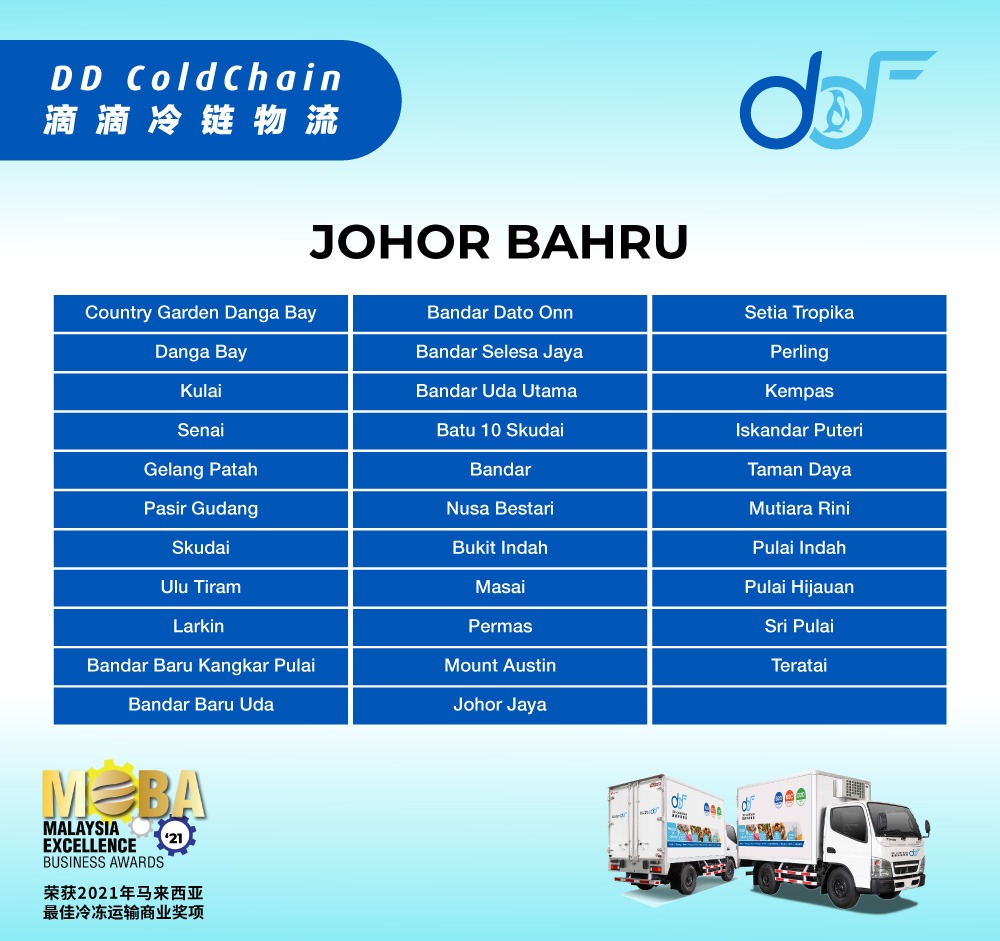 Johor Bahru Cold Chain Frozen Delivery Coverage
